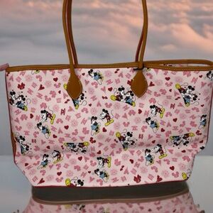 Disney Pink and Brown Floral Tote Bag